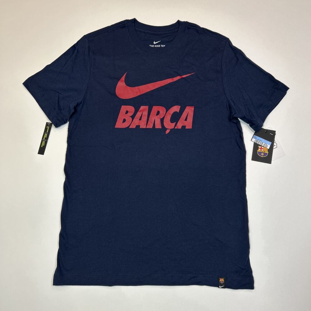 Nike FC Barcelona Barca T Shirt Men Medium Navy Soccer Futbol NWT